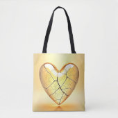 Gouden Gebroken Hart Kunst Tote Bag (Voorkant)
