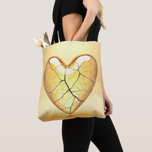 Gouden Gebroken Hart Kunst Tote Bag (Dichtbij)