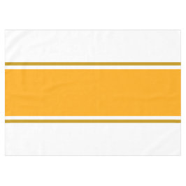 Gouden Geel Bruin Racing Strepen op Wit Tafelkleed