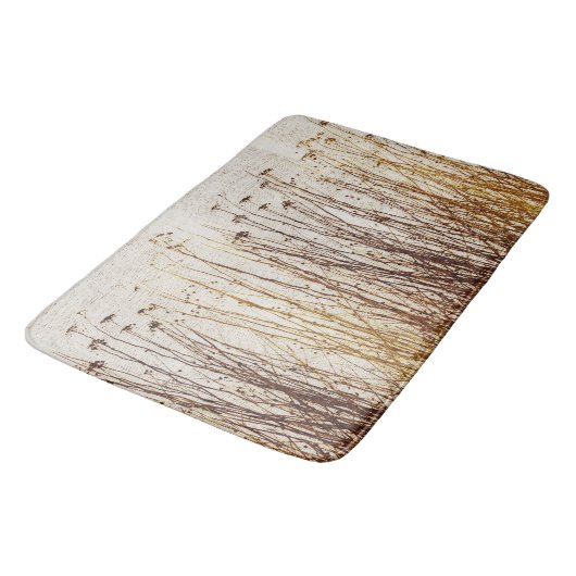 Gouden Geel Bruin Rustiek Gedroogde Planten Natuur Badmat (Gekanteld)