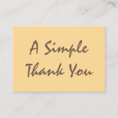 Gouden Geel Eenvoudig Script Dank u Visitekaartje (Voorkant)