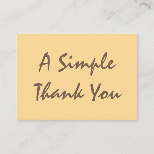 Gouden Geel Eenvoudig Script Dank u Visitekaartje (Voorkant)