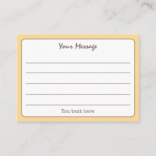 Gouden Geel Eenvoudig Script Dank u Visitekaartje (Achterkant)