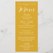 Gouden Geel Eenvoudige Stijl Trouwdiner Menu (Voorkant)