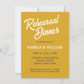 Gouden Geel Eenvoudige Wedding Repetitie Diner Kaart (Voorkant)
