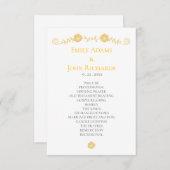 Gouden Geel en Witte Bloemen Trouwprogramma (Voorkant / Achterkant)