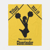 Gouden Geel en Zwart Cheerleader Fleece Deken (Voorkant)
