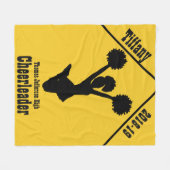 Gouden Geel en Zwart Cheerleader Fleece Deken (Voorkant (Horizontaal))