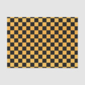 Gouden Geel en Zwart Cheques Tissuepapier (Voorkant)