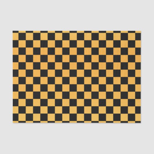 Gouden Geel en Zwart Cheques Tissuepapier (Voorkant)