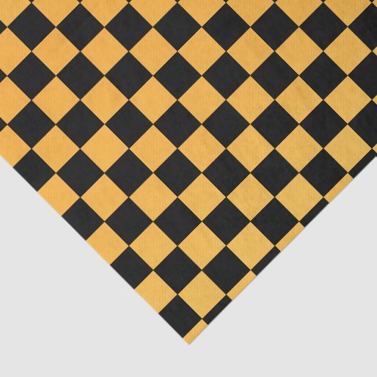 Gouden Geel en Zwart Cheques Tissuepapier (Detail)