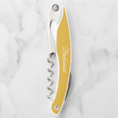 Gouden Geel Gepersonaliseerde Bruidsmeisje Kurkentrekker (Voorkant)