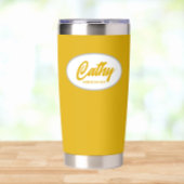 Gouden Geel Gestileerde Bruidsmeisje Geïsoleerde Drinkbeker