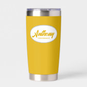 Gouden Geel gestileerde bruiloft Groomsman Geïsoleerde Drinkbeker (Voorkant)