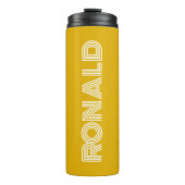 Gouden Geel Moderne Typografie Gepersonaliseerd Thermosbeker (Voorkant)