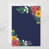 Gouden Geel Navy Blauw Boheems Boeket Save The Date (Achterkant)