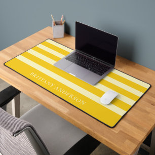 Gouden Geel & Pastel Gele Strepen Patroonnaam Bureaumat