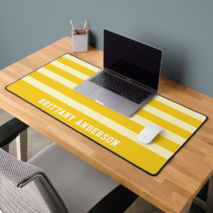 Gouden Geel & Pastel Gele Strepen Patroonnaam Bureaumat