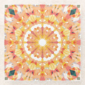 Gouden Geel Roze Groene Ster Eclectische Decor Glazen Onderzetter (Voorkant)