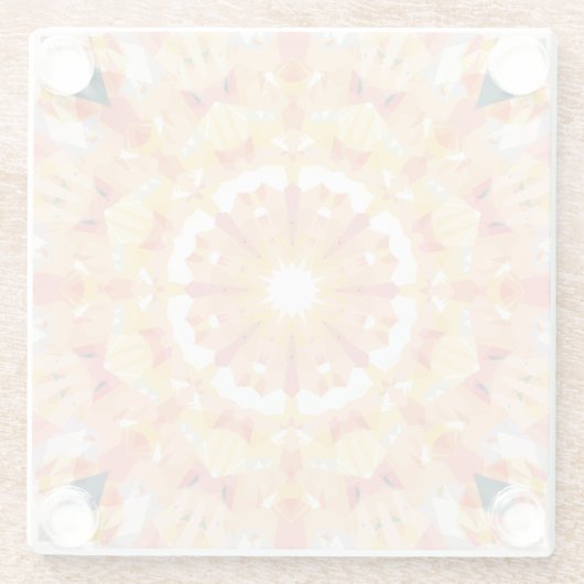 Gouden Geel Roze Groene Ster Eclectische Decor Glazen Onderzetter (Achterkant)