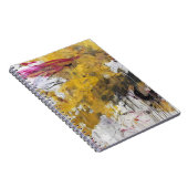 Gouden Geel Roze Wit Abstract Drip Notitieboek (Rechterzijde)