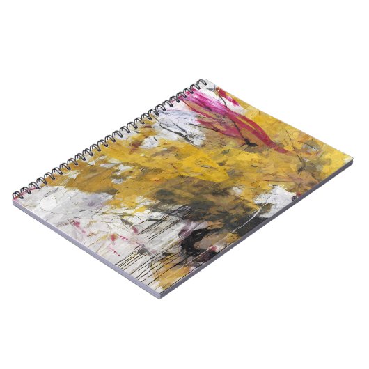 Gouden Geel Roze Wit Abstract Drip Notitieboek (Linkerzijde)