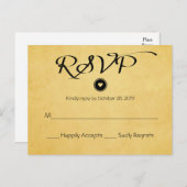  Gouden Geel RSVP Wedding Party Reactie Uitnodiging Briefkaart (Voorkant / Achterkant)