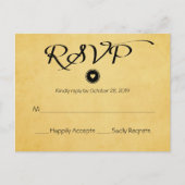  Gouden Geel RSVP Wedding Party Reactie Uitnodiging Briefkaart (Voorkant)