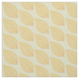 Gouden Geel Skelet Blad Patroon Pastelgroen Stof