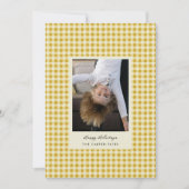 Gouden Geel Speelse Hand-Drawn Geruite Foto Feestdagenkaart (Voorkant)