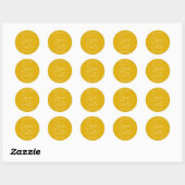 Gouden Geel Stileerde Trouwen Save the Date Ronde Sticker (Vel)