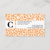 Gouden Geel Wit Luipaard Dierenprint Monogram Visitekaartje (Achterkant)
