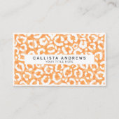 Gouden Geel Wit Luipaard Dierenprint Monogram Visitekaartje (Voorkant)