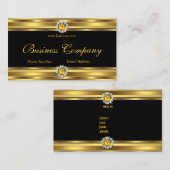 Gouden Geel Zwart Diamanten Juweel Elegant Classy Visitekaartje (Voorkant / Achterkant)