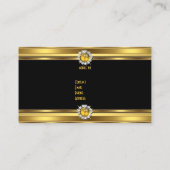 Gouden Geel Zwart Diamanten Juweel Elegant Classy Visitekaartje (Achterkant)