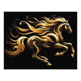 Gouden Geest – Abstract Paard in Beweging Foto Afdruk