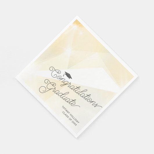 Gouden Gefeliciteerd Afstuderen Servet (Hoek)