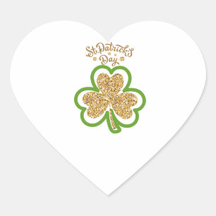 Gouden geïllustreerde minimalistische St. Patrick' Hart Sticker