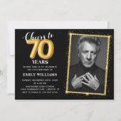 Gouden gejuich voor zeventig jaar 70e verjaardag f kaart (Voorkant)