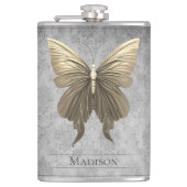 Gouden gejuwelde vlinderfles heupfles (Voorkant)