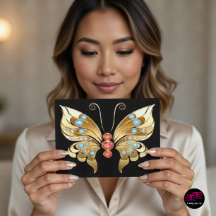 Gouden Gejuwelen Vlinder Briefkaart