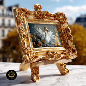 Gouden gekroonde zwaan met gele bloemen Decoupage Tissuepapier