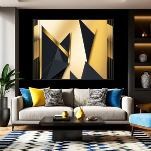 Gouden Gelaagde Geometrie Canvas Afdruk