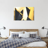 Gouden Gelaagde Geometrie Canvas Afdruk (Insitu (Slaapkamer))