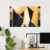 Gouden Gelaagde Geometrie Poster (Thuiskantoor)