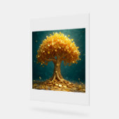 Gouden geldboom gouden munten geld dinero blij acryl bord (Hoek)