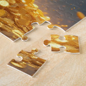 gouden geldboom gouden munten legpuzzel (Zijkant)