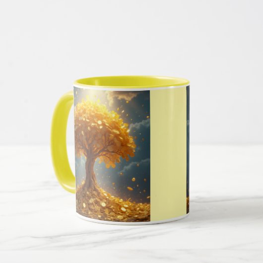 Gouden geldboom Gouden munten Mok (Voorkant links)