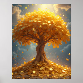Gouden geldboom Gouden munten Poster