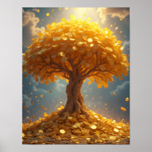 Gouden geldboom Gouden munten Poster